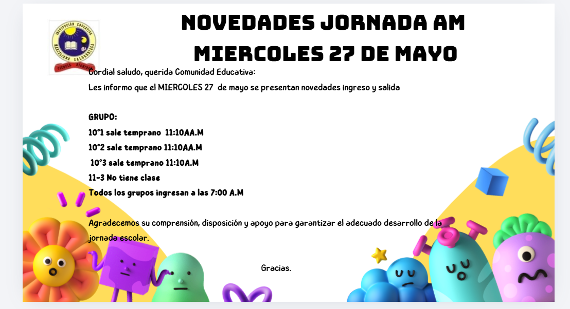 Novedades miércoles 27 de mayo